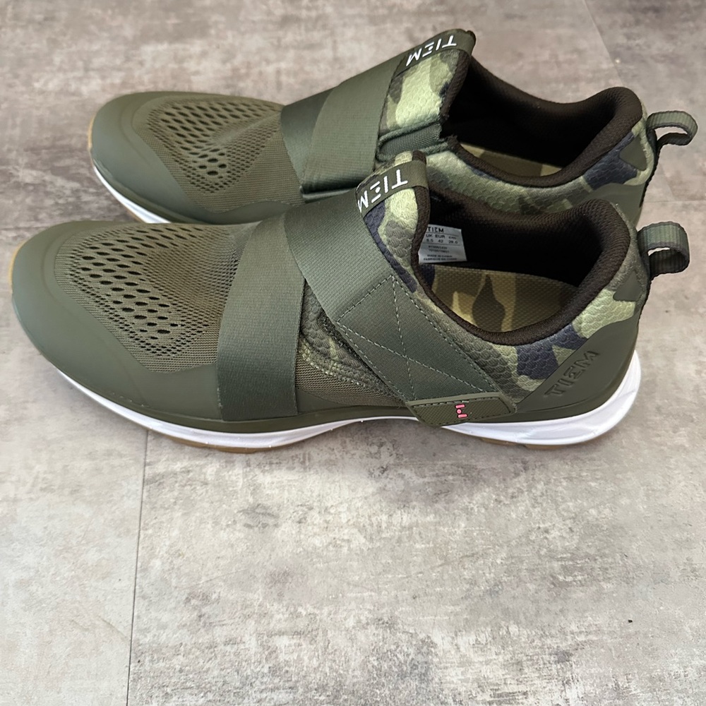 TIEM Green Camouflage Men's Cycling Sneakers 11